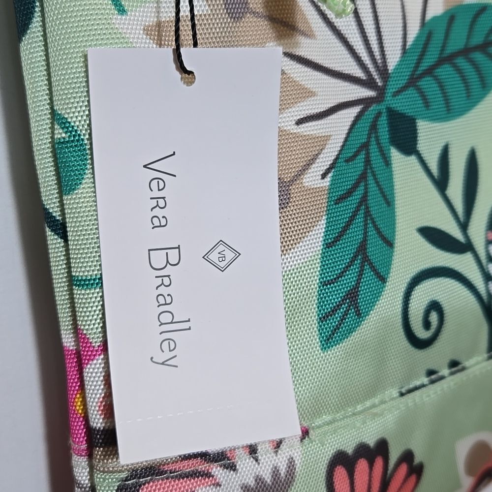 Vera Bradley Lighten Up Slim Crossbody Purse Mint Flowers Floral NWT - Picture 3 of 16